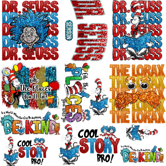 Dr Seuss Premade Gang Sheets 30x30_Faux Glitter