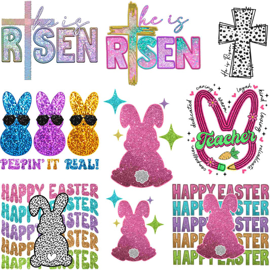 Easter Premade Gang Sheets 30x30_Faux Glitter