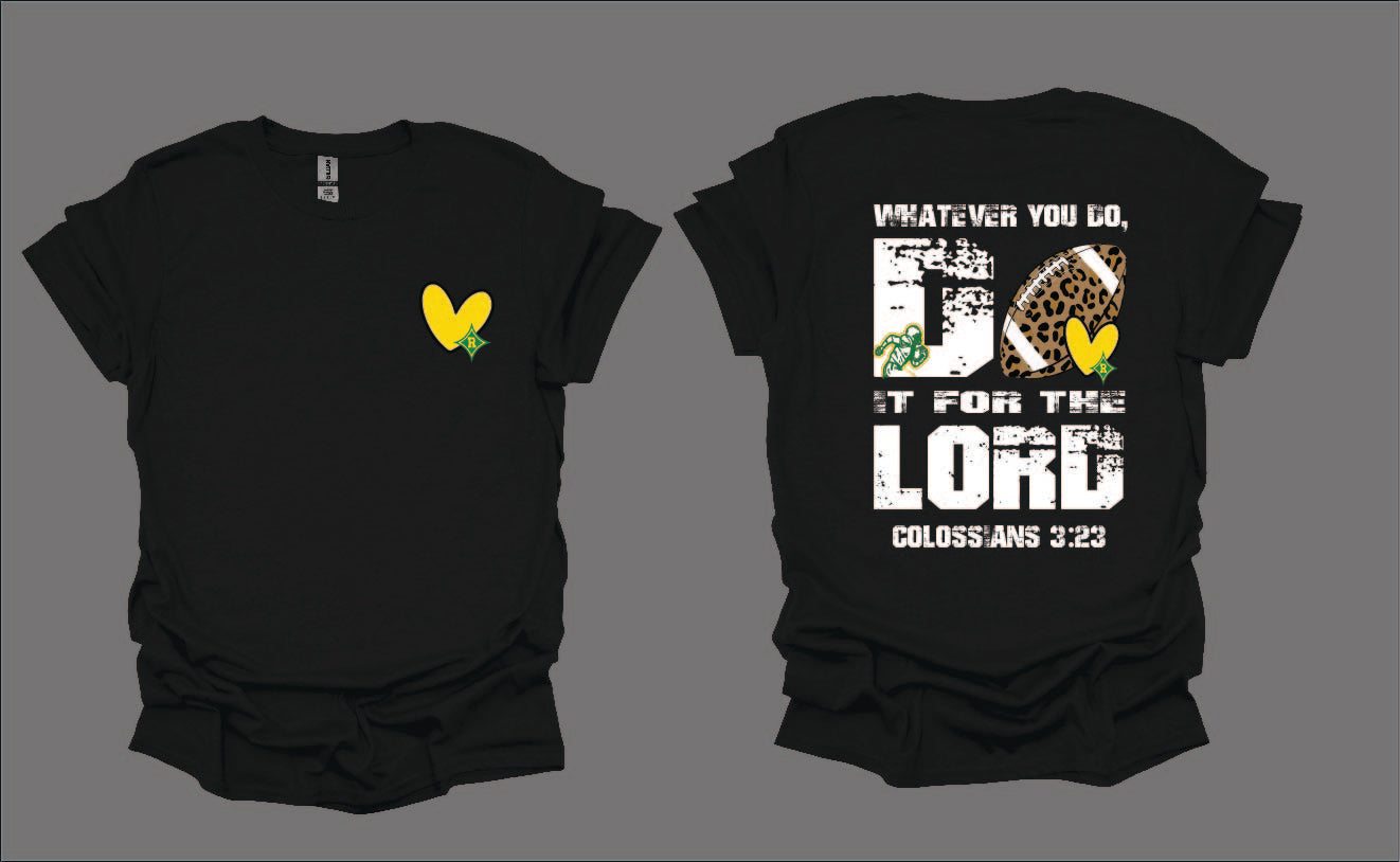 Football - RSHS Raider Christian Football Yellow Heart Tshirt