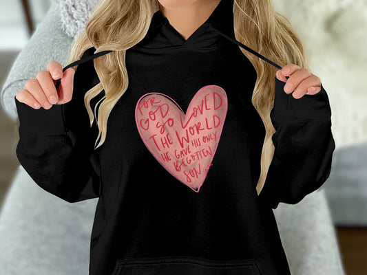 John 316 Heart - Fleece Hoodie Sweatshirt