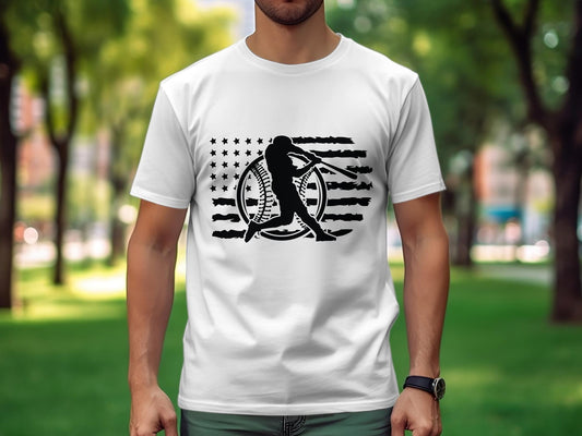 Baseball player with flag - T-shirt