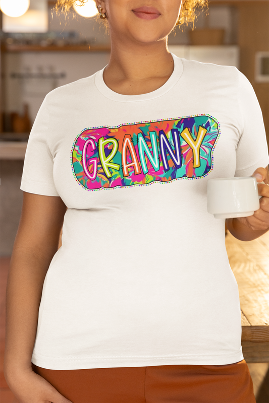 Granny Bright Neon Colorful letters T-shirt