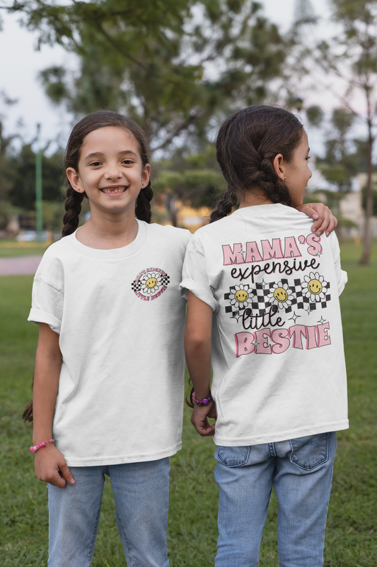 Mama's Expensive Little Bestie Front and Back T-shirt