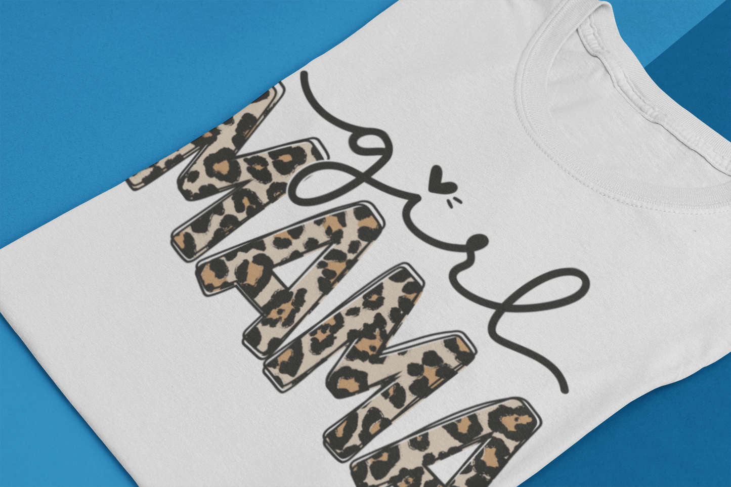 Mama - Girl Mama Leopard Simple T-shirt