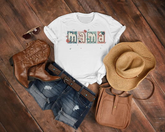 Mama Blocked Floral T-shirt